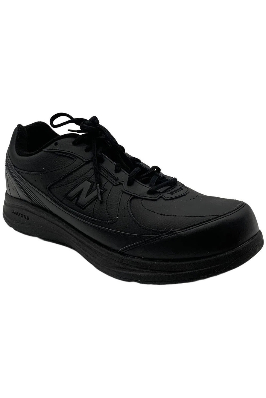 New Balance Men's MW577 Lace Up Athletic Leather Sneakers Black - Extra Wide